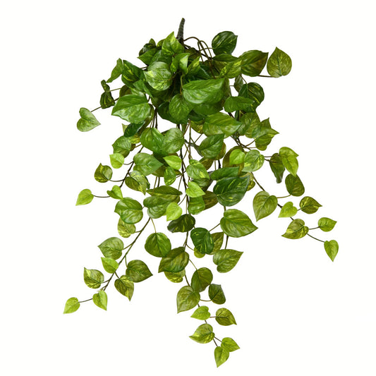 Vickerman 28" Artificial Pothos Hanging Bush Pack of 2