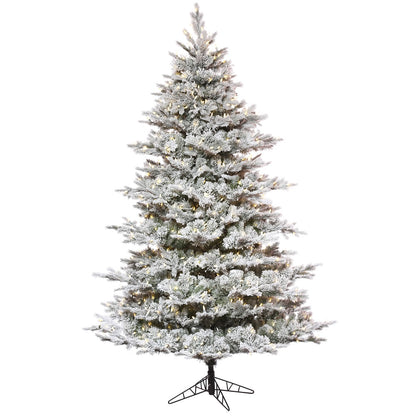 Vickerman 7.5' x 60" Flocked Kiana Artificial Christmas Tree Dura-Lit® LED Warm White Mini Lights