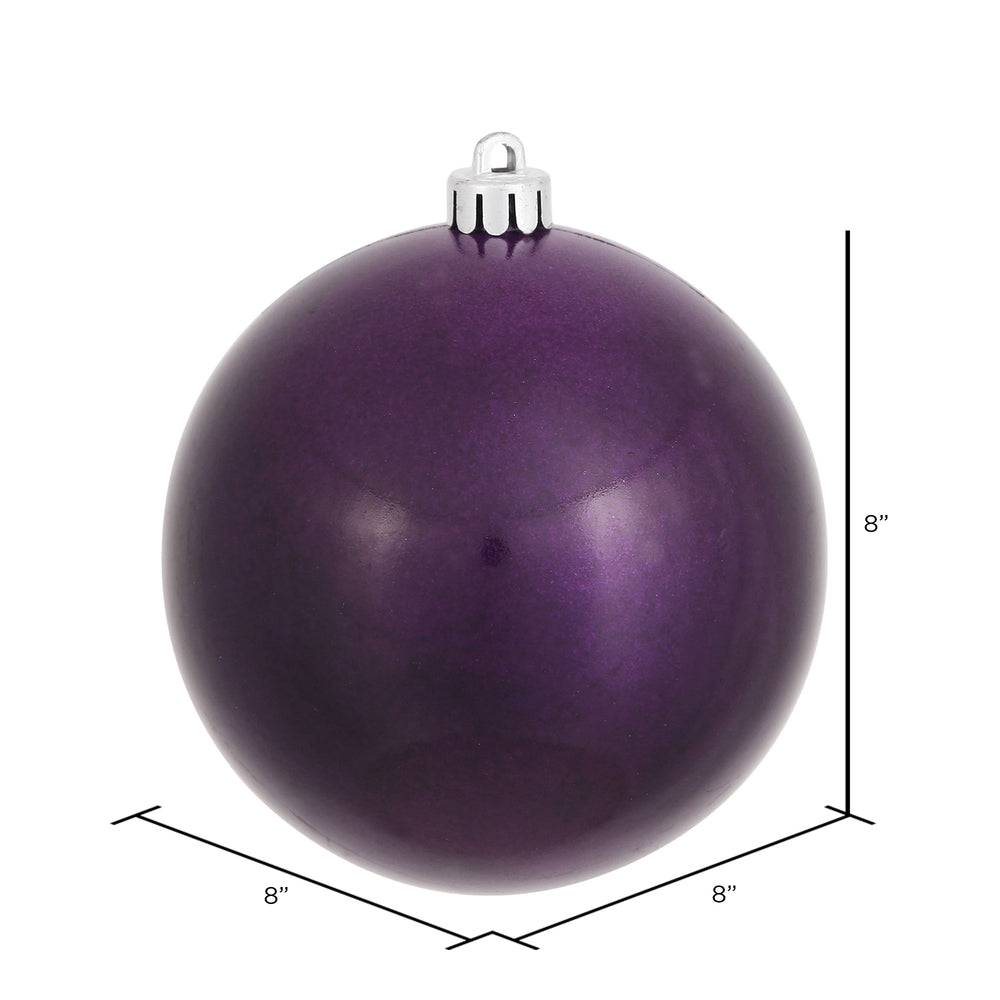 Vickerman 8" Plum Candy Ball Ornament