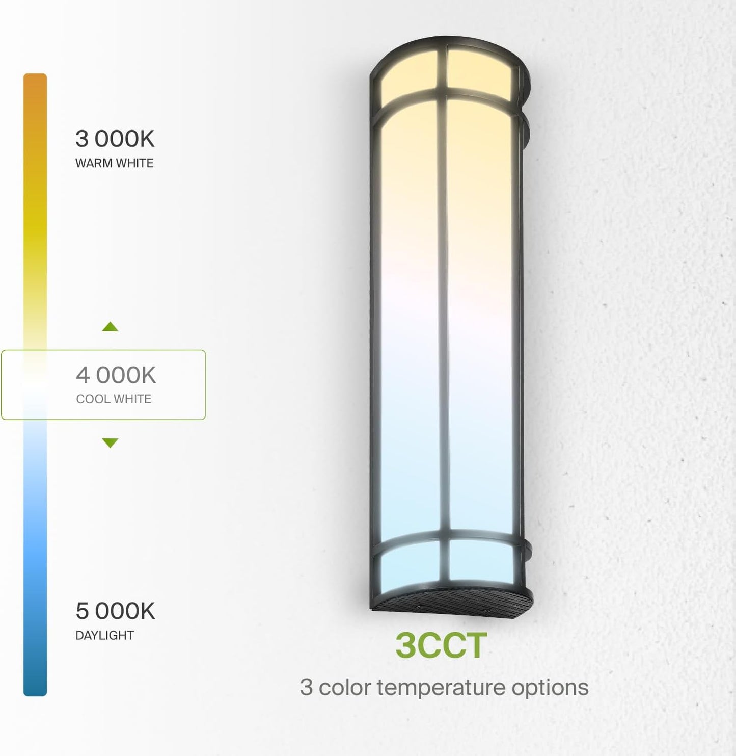 ASD Lighting LED Outdoor Wall Sconce 12" 15W 120-277V CCT Selectable 3000/4000/5000K Oil Rubbed Bronze ETL Energy Star