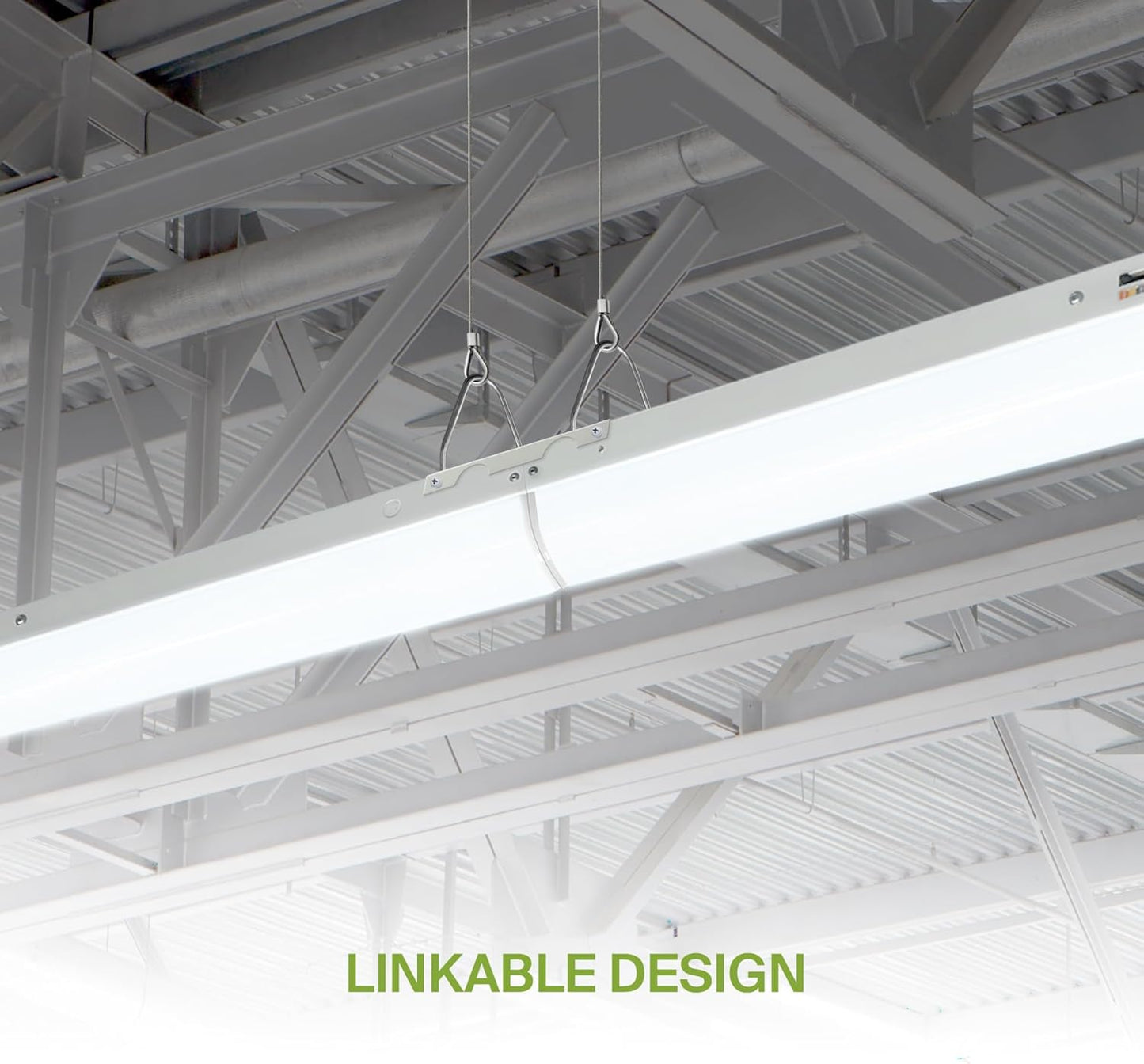 ASD Lighting LED Stairwell Fixture 4ft 22/28/36/44W 120-277V 0-10V Dimmable 140Lm/W 3500/4000/5000K with Battery Back-up 12W with Motion Sensor White UL DLC Standard
