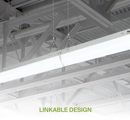 ASD Lighting LED Stairwell Fixture 4ft 22/28/36/44W 120-277V 0-10V Dimmable 140Lm/W 3500/4000/5000K with Battery Back-up 12W with Motion Sensor White UL DLC Standard