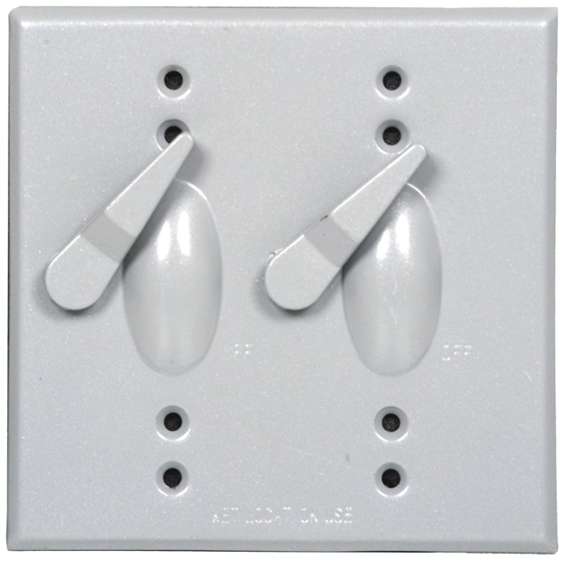 Westgate 2 Levers + 2-15A Single Pole Switches -Not Included, Electrical Products, Gray Finish