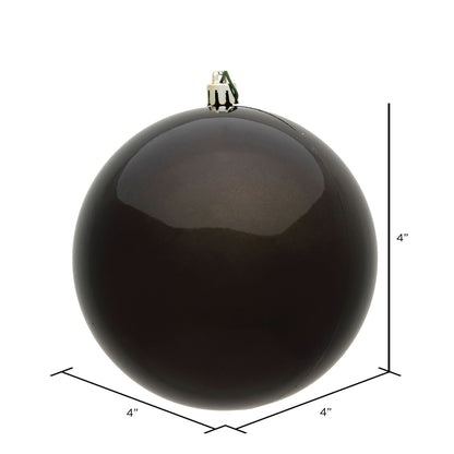 Vickerman 4" Gunmetal Shiny Ball Ornament 6 per Bag