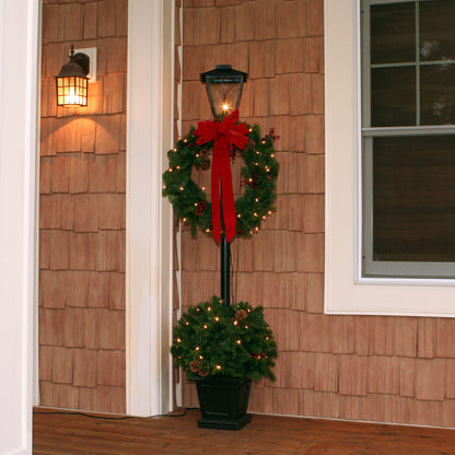 Vickerman 6.5' Christmas Pine Lantern 100 Dura-Lit Warm White Lights 640 Tips