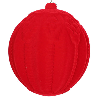 Vickerman 5.5" Red Flocked Embossed Ball Ornament 2 per Bag
