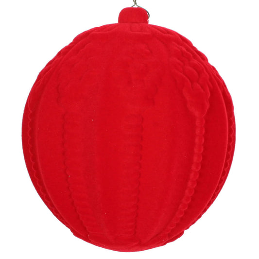 Vickerman 5.5" Red Flocked Embossed Ball Ornament 2 per Bag