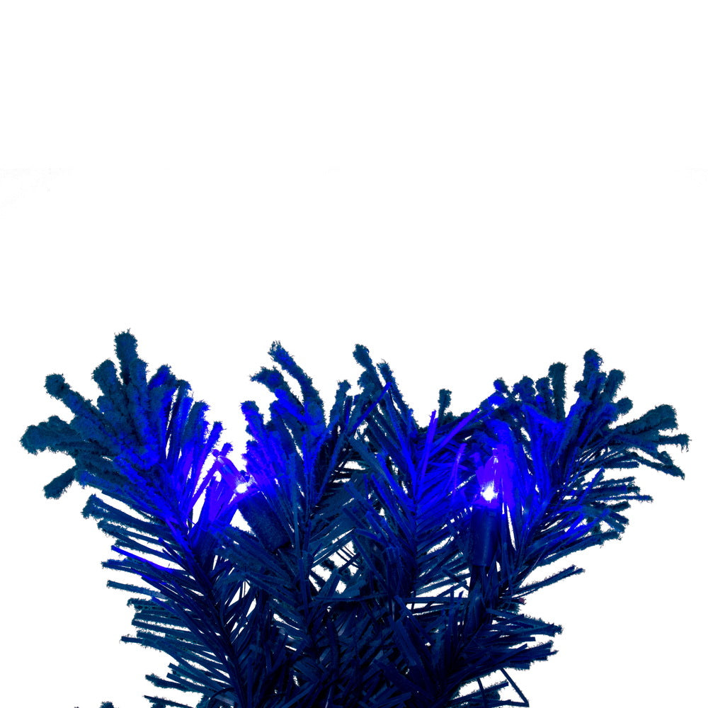 Vickerman 30" Flocked Turquoise Fir Artificial Wreath Dura-Lit® Turquoise LED Mini Lights.