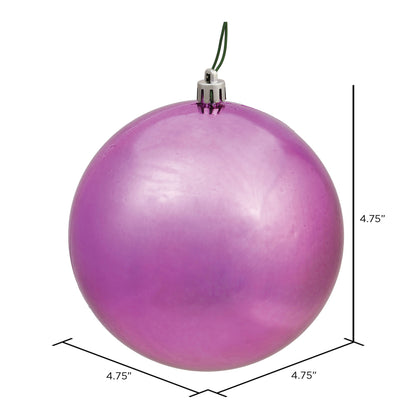 Vickerman 4.75" Mauve Shiny Ball Ornament 4 per Bag