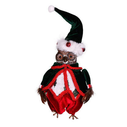 Vickerman 7.5" Holly Jolly Collection Owl Crhistmas Ornament Assortment Pack of 2