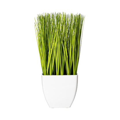 Vickerman 11.5" Artificial Green Potted Grass.