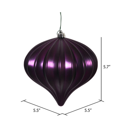 Vickerman 5.7" Plum Matte Onion Christmas Ornament UV treated Set of 3