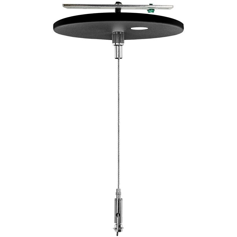 Westgate  Adj. 12Ft 1/16In Single Suspension Canopy Set With Keyhole End Connector, Power Side, Without Cord, Black, Commercial Indoor Lighting, Black Finish