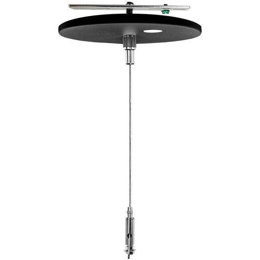 Westgate  Adj. 12Ft 1/16In Single Suspension Canopy Set With Keyhole End Connector, Power Side, Without Cord, Black, Commercial Indoor Lighting, Black Finish