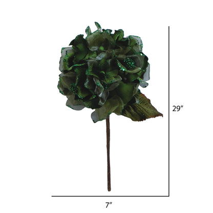 Vickerman 29" Lime Velvet Hydrangea Artificial Christmas Pick