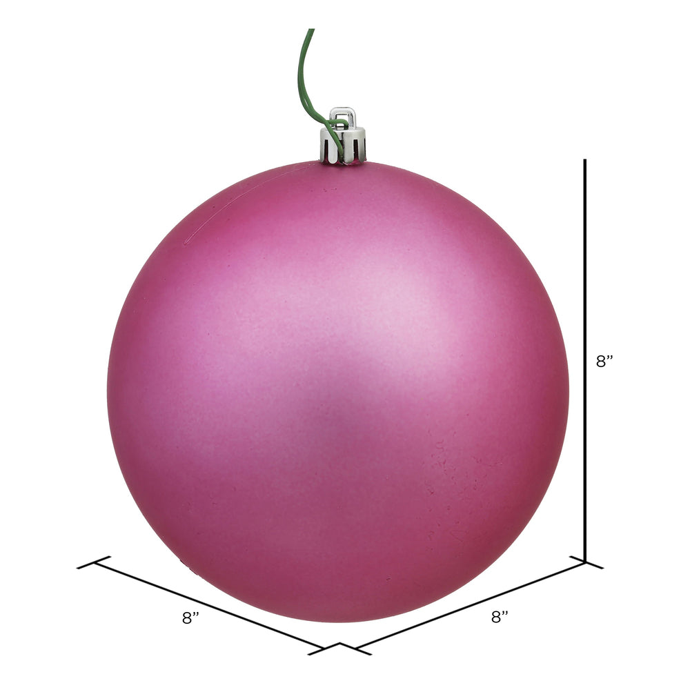 Vickerman 8" Mauve Matte Ball Ornament