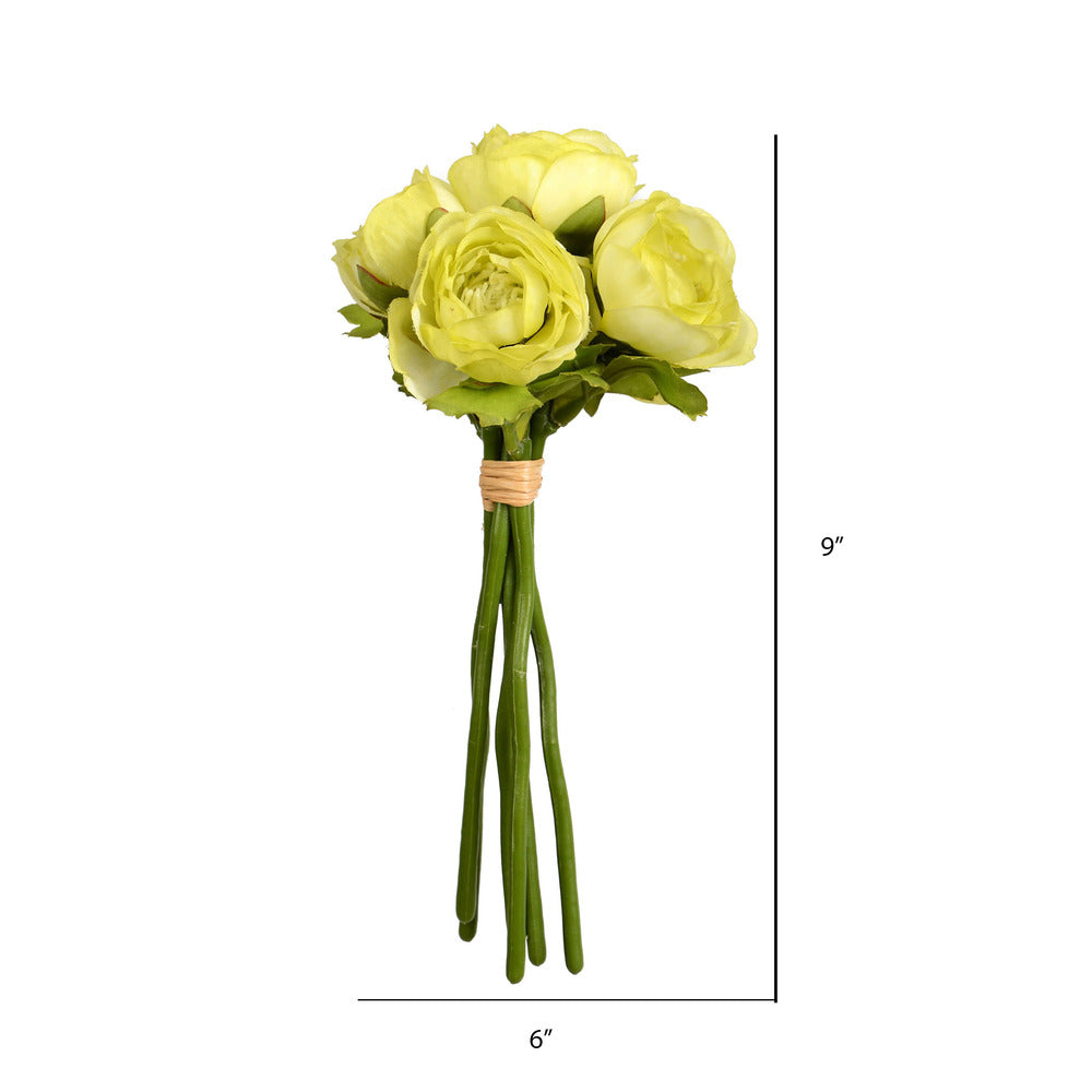 Vickerman 9" Artificial Mini Spring Green Ranunculus Spray. Includes 3 sprays per pack.
