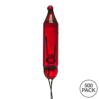 Vickerman Red Glass Incandescent Mini Bulb with Pinched Base 2.5 Volt 170mA 50 per bag