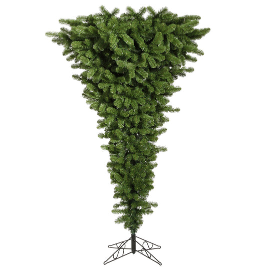 Vickerman 7.5' Green Upside Down Artificial Christmas Tree Dura-Lit® Multi-Colored LED Lights