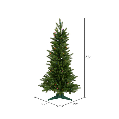 Vickerman 36" Fraser Fir Artificial Christmas Tree Multi-colored Dura-lit Lights