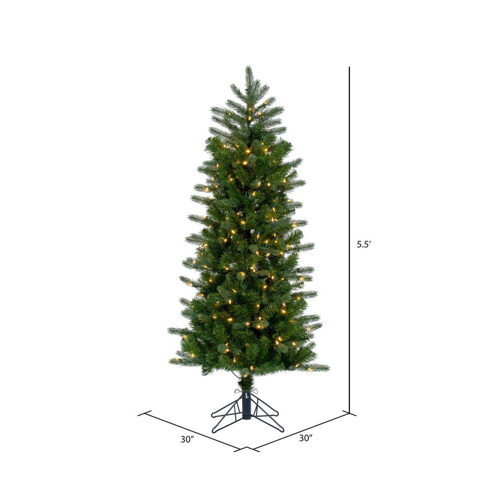 Vickerman 5.5' Carolina Pencil Spruce Artificial Christmas Tree Warm White Dura-Lit® LED Lights