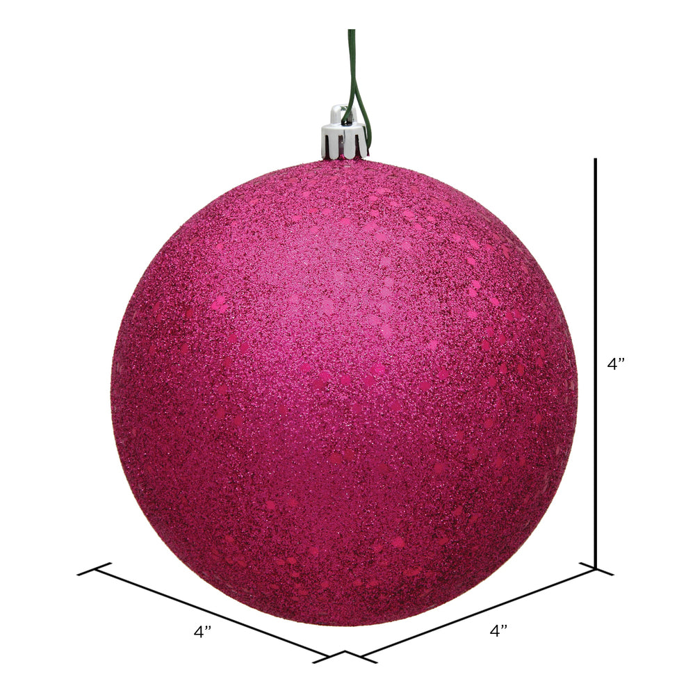 Vickerman 4" Fuchsia Sequin Ball Ornament 6 per Bag