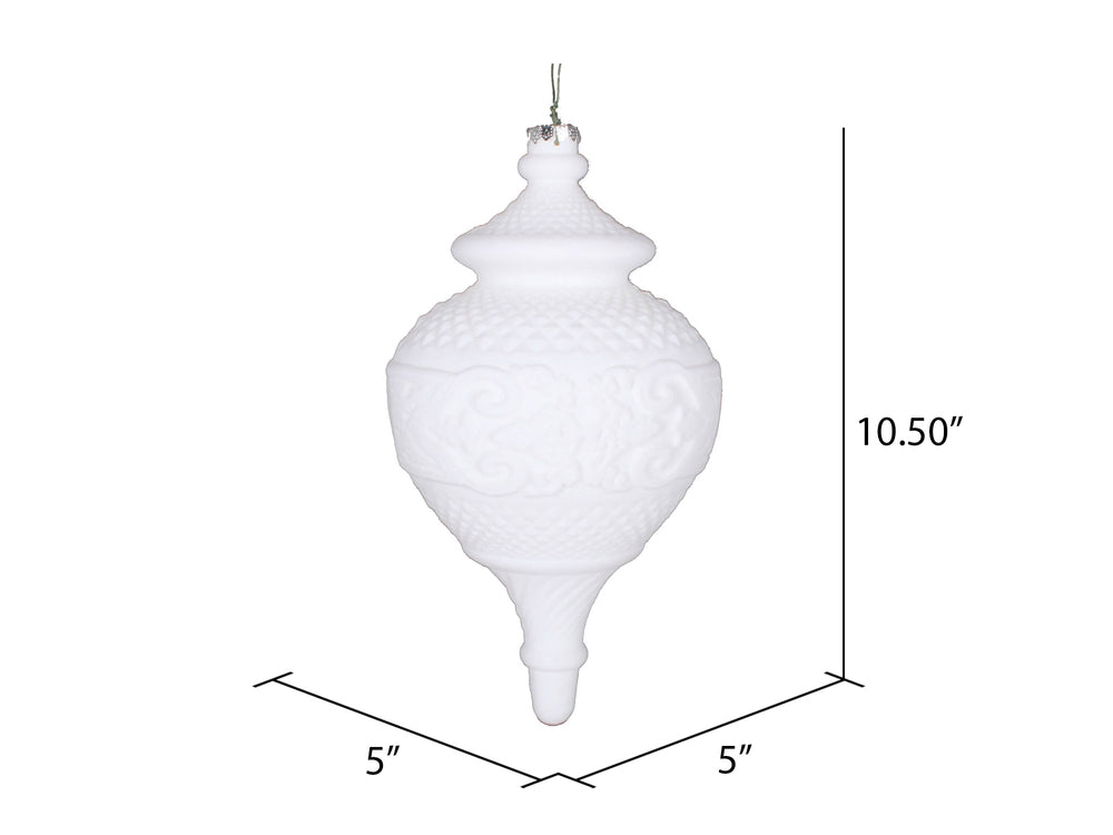 Vickerman 10.5" White Flocked Finial Ornament