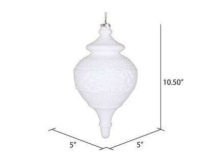 Vickerman 10.5" White Flocked Finial Ornament