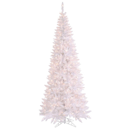Vickerman 10' White Fir Slim Artificial Christmas Tree Warm White Dura-lit LED Lights