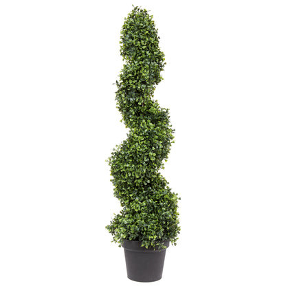 Vickerman 3' Artificial Potted Green Boxwood Spiral Tree.