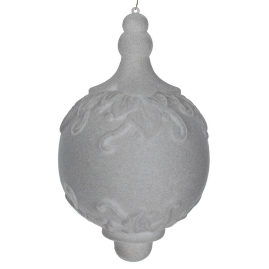 Vickerman 13" Silver Flocked Drop Finial Christmas Ornament