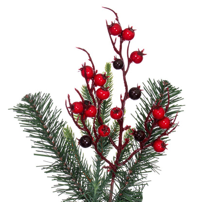Vickerman 6' x 14" Berry Mixed Pine Cone Artificial Unlit Garland.