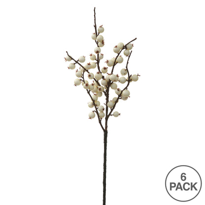 Vickerman 16" White Fall Wild Berry Artificial Christmas Pick 6/Bag Weather Resistant