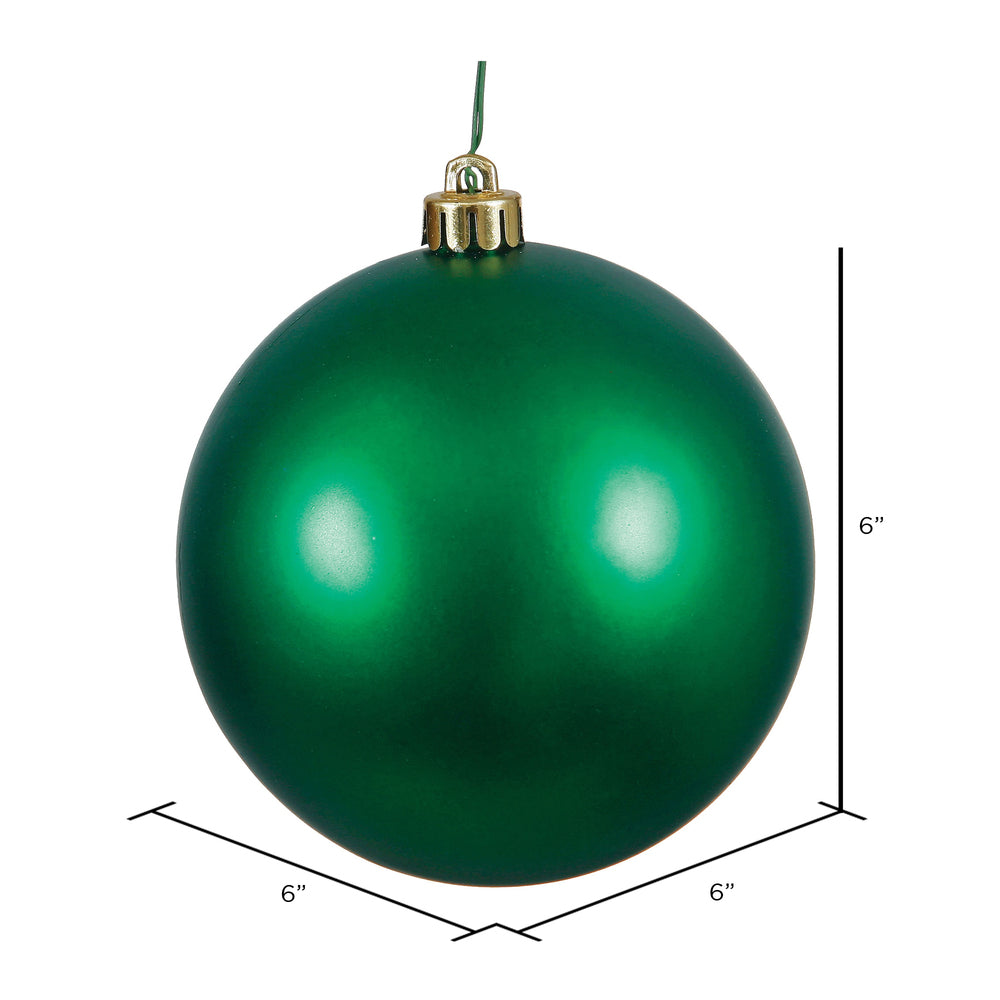 Vickerman 6" Emerald Matte Ball Ornament 4 per Bag