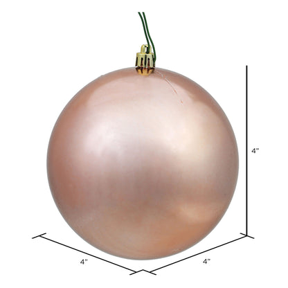 Vickerman 4" Rose Gold Shiny Ball Ornament 6 per Bag