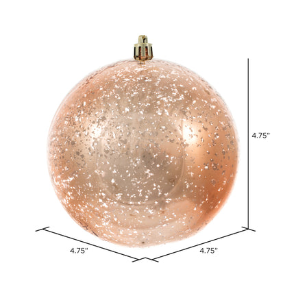 Vickerman 4.75" Rose Gold Shiny Mercury Ball Ornament 4 per Bag