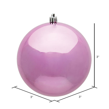 Vickerman 3" Pink Shiny Ball Ornament 12 per Bag