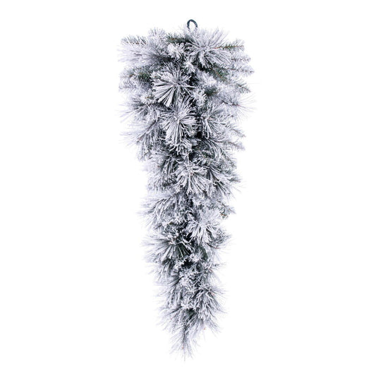 Vickerman 36" Flocked Jackson Pine Artificial Unlit TearDrop with 100 Realistic Hardneedle/PVC Tips