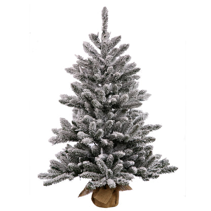 Vickerman 36" Flocked Anoka Pine Artificial Christmas Tree Unlit