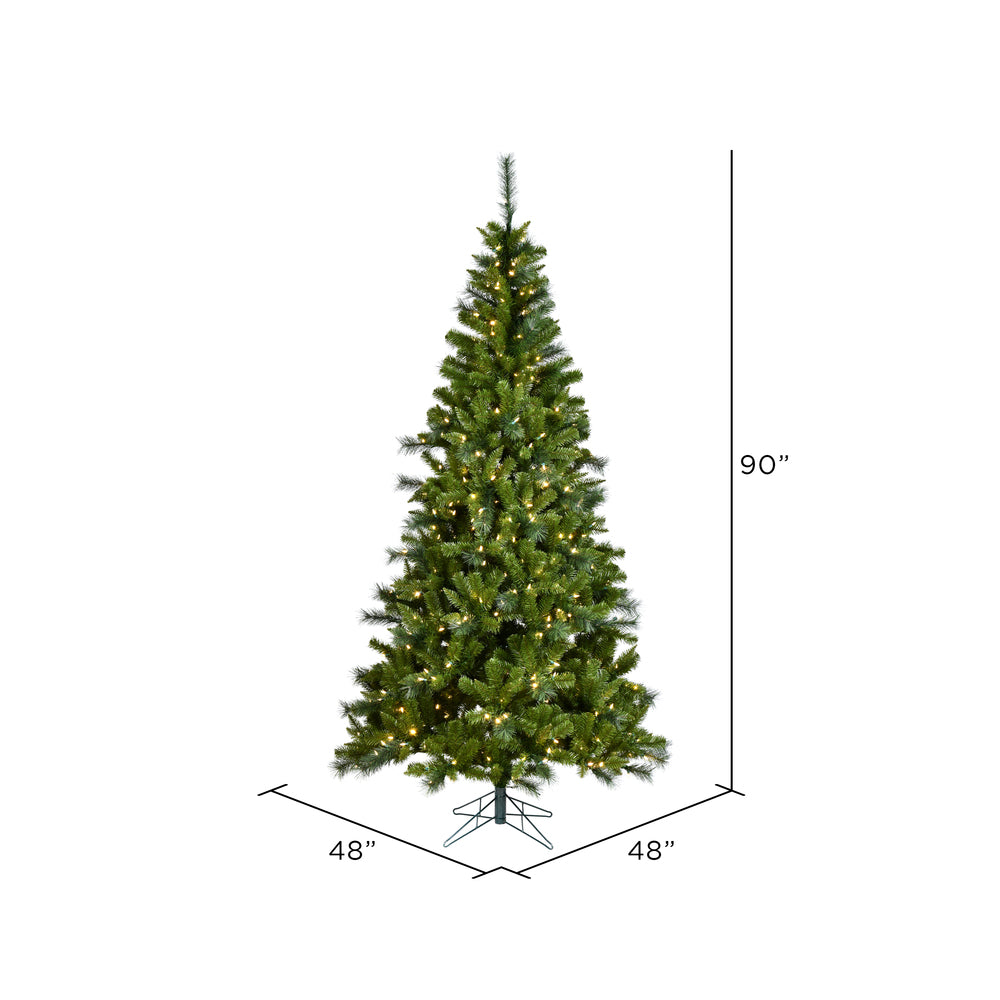 Vickerman 7.5' x 48" Malvern Mix EZ Artificial Christmas Tree Warm White Dura-Lit® LED lights