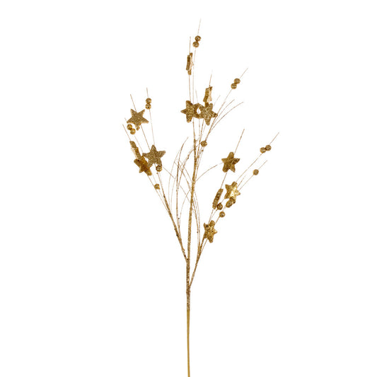 Vickerman 33" Gold Star and Ball Glitter Spray 6 per bag.