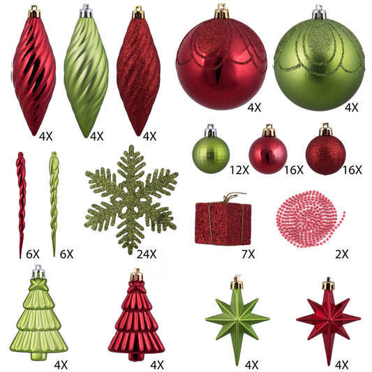 Vickerman Red and Kiwi Ornament Set 125 per Box