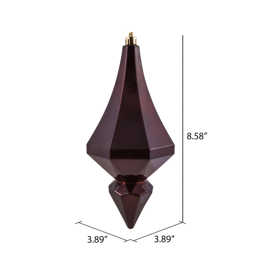Vickerman 8" Burgundy Candy Finish Diamond Finial Ornament Pack of 2