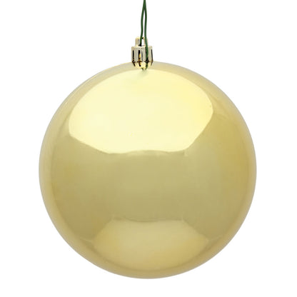 Vickerman 4.75" Gold Shiny Ball Ornament 4 per Bag