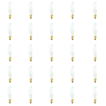 BULBRITE INCANDESCENT T6 CANDELABRA SCREW (E12) 15W DIMMABLE LIGHT BULB 2700K/WARM WHITE 25PK (707115)