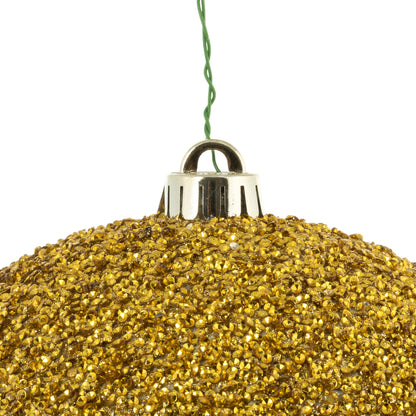 Vickerman 8" Gold Beaded Ball Ornament 2 per Bag