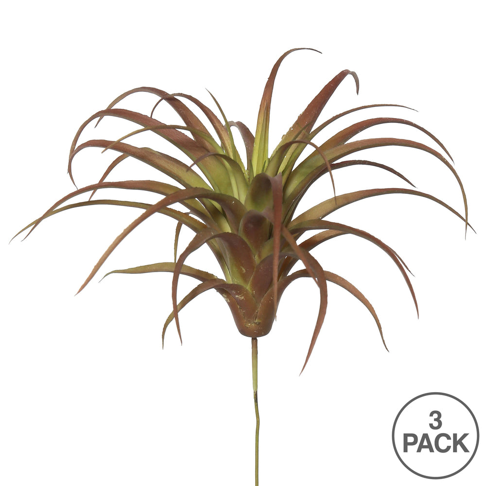 Vickerman 6.5" Artificial Green and Red Tillandsia Pick Set of 3