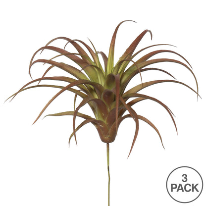 Vickerman 6.5" Artificial Green and Red Tillandsia Pick Set of 3