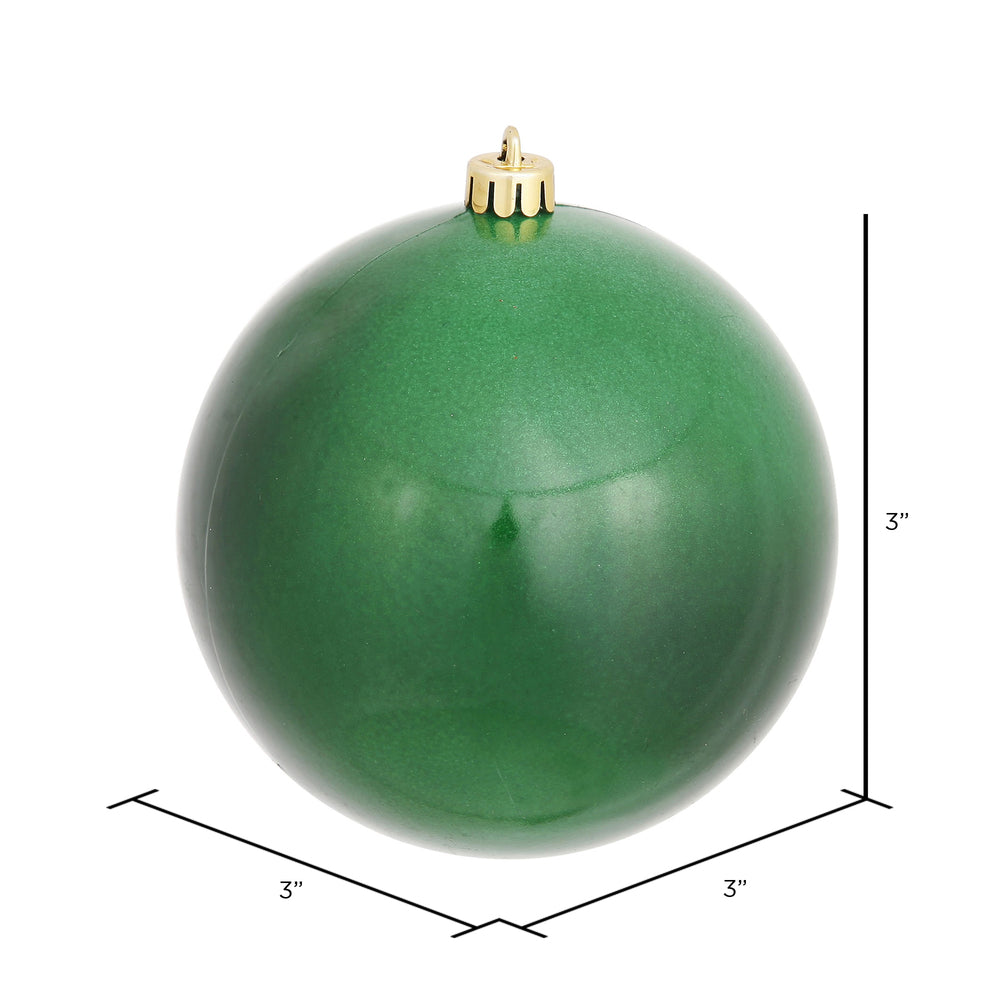 Vickerman 3" Emerald Candy Ball Ornament 12 per Bag