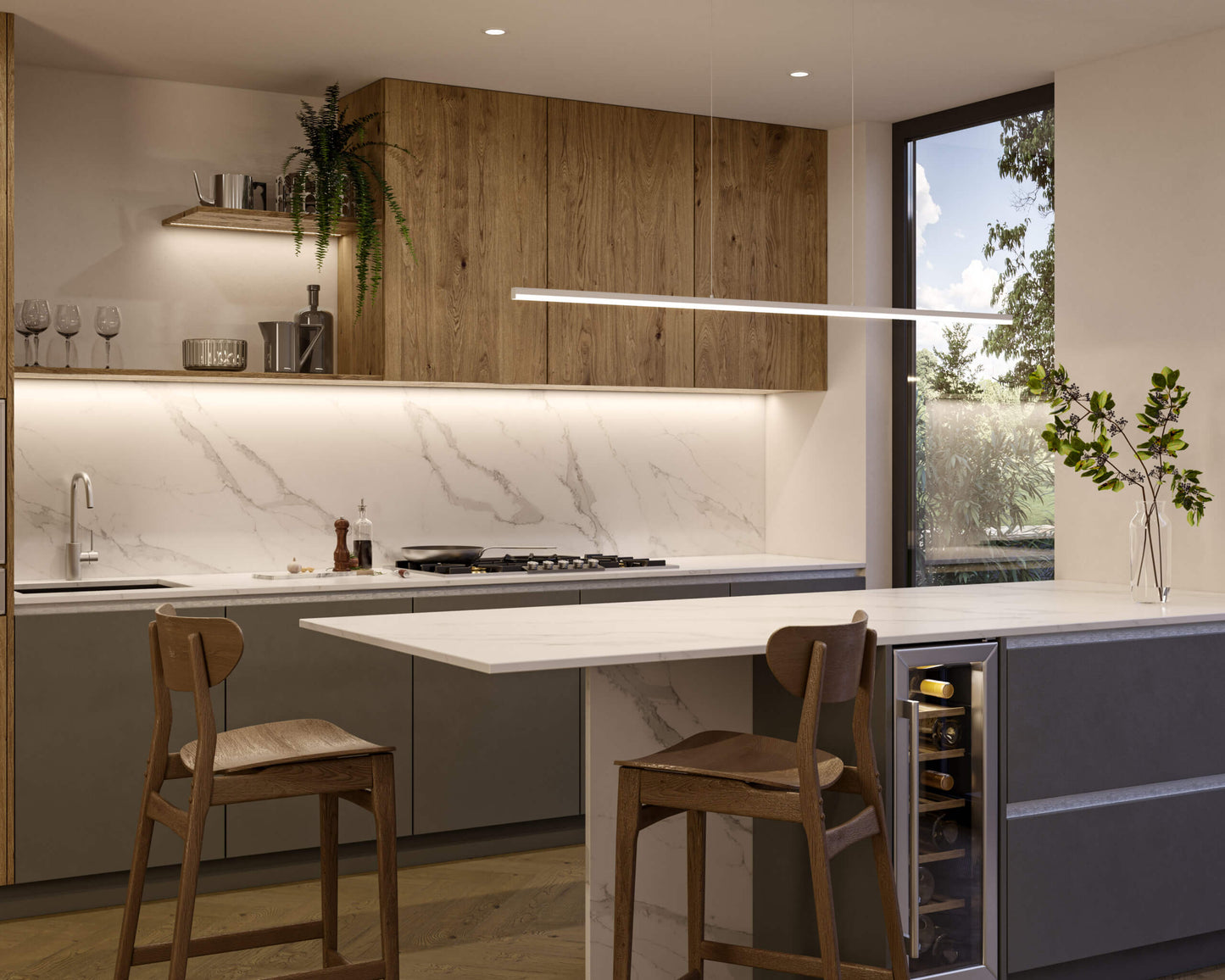 DALS Lighting Current 60 Inch 5CCT Slim Linear LED Pendant